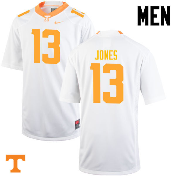 Men #13 Sheriron Jones Tennessee Volunteers College Football Jerseys-White - Click Image to Close